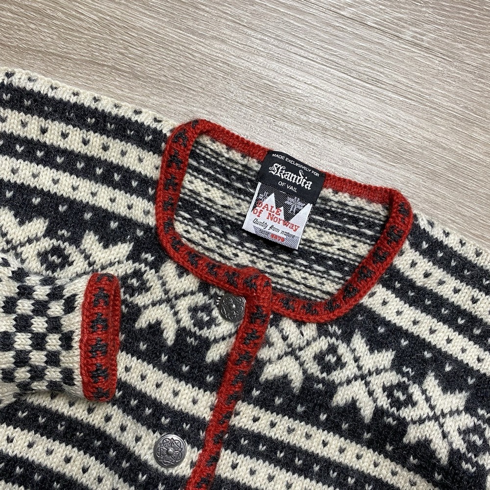 Dale of Norway Wool Fair Isle Cardigan Sweater Women's S Skandia of Vail Skiing